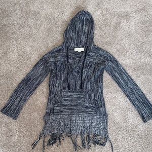 Vintage Havana Hooded and Fringed Sweater